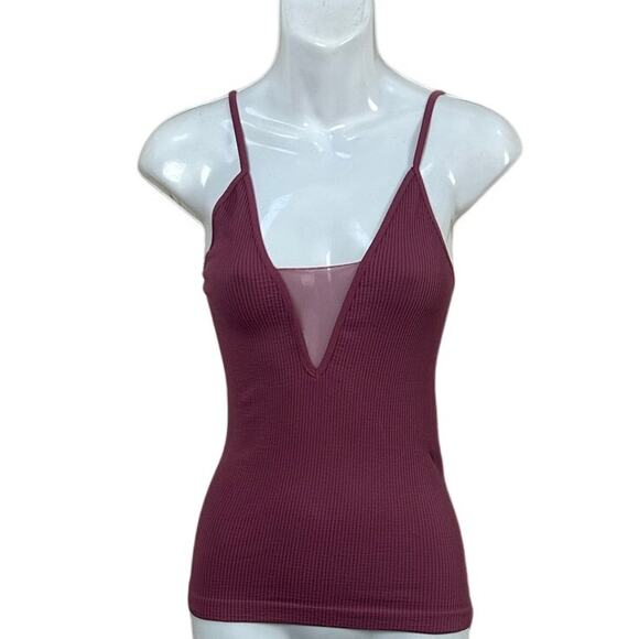 Free People Intimately Come Around Ribbed Cami Tank Top | Mauve Color size XS/S - Picture 3 of 8